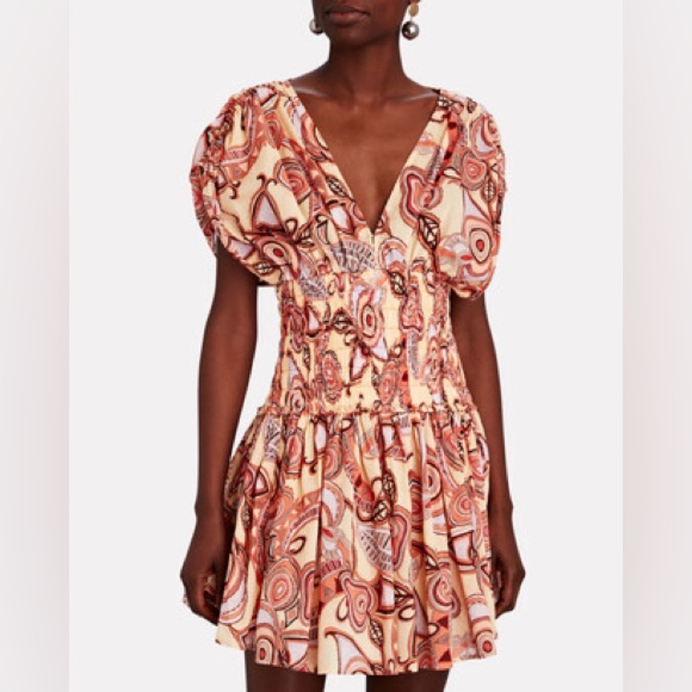 NWT ALC Luna Smocked Printed Mini Dress Size 4